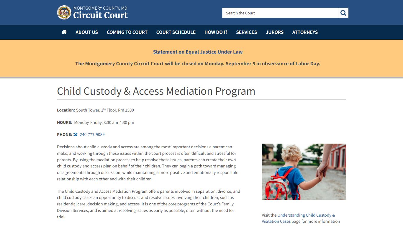 Child Custody & Access Mediation Program - Montgomery County, MD ...